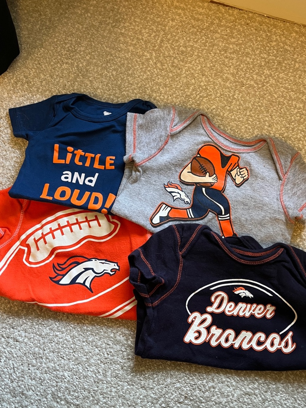 BUNDLE 6-9m — Denver Broncos NFL baby onesies